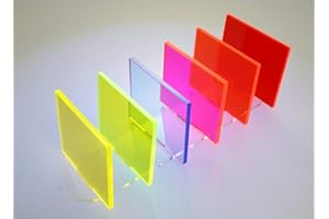 WOOD ADDICTS Metacrilato FLUORESCENTE de 3mm. artistas, trofeos, CNC, laser, regalos, joyas, bisutería, artesanía, acrílico, displays, expositores (Naranja fluorescente, A2 (594x420mm))