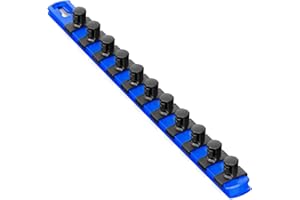 Ernst Manufacturing 13-Inch Socket Organizer with 11 1/2-Inch Twist Lock Clips, Blue