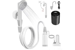 Qdreclod Doccia Campeggio Portatile Doccia da Campeggio Elettrica con 20L Secchio Tubo per la Batteria, Caricabatterie per Mini Auto, Pompa, Soffione Doccia Flusso d'Acqua Elettrico Handheld Doccia