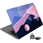 SyncCase Huawei MateBook D14 Uyumlu Mat TPU Lazer Baskılı Kılıf İnce Hafif Sert Kapak &Ccedil;izilme Darbe Koruma 14 in&ccedil; 2019-2022 P