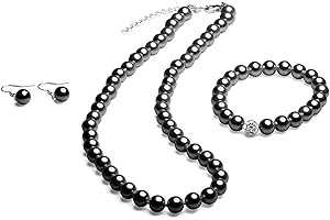 FlexiStore Collana di perle - braccialetto - Orecchini - Set di gioielli - HAO