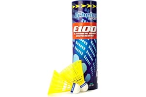 Echelon E100 Yellow Badminton Shuttlecocks (6 pieces), high-quality British made