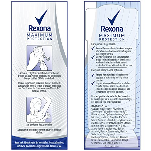 Rexona Maximum Protection Clean Scent Anti-Transpirant, Damen Deo Cremestick, 3er pack (3 x 45 ml) - 6