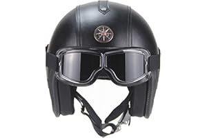 LPXPLP Casco Jet Moto Vintage con Máscara De Gafas Desmontables, Casco Integral A Prueba De Viento Y Arena, Casco Astronauta para Electrico Scooter Motocross Patinete I,XL