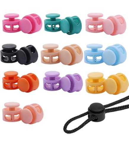 Confezione Da 10 Chiusure In Plastica Con Cordoncino, Chiusura A Levetta, Per Esterni, Corda Elastica, Per Scarpe, Chiusura A Molla, Cappello Con Cappuccio E Tenda Di Ricambio, Accessori Fai Da Te