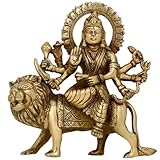Durga Maa Statues From India Hindu Goddess Ornaments Brass Metal 6.25 Inches