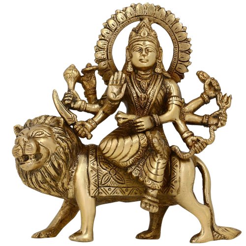 Durga Maa Statues From India Hindu Goddess Ornaments Brass Metal 6.25 Inches