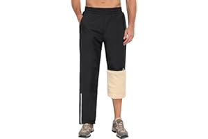 UMIPUBO Pantalon Imperméable Homme Doublé Polaire Pantalon Randonnée Coupe-Vent Pantalon Pluie Moto Velo Chaud Pantalon de Jogging Ski Travail avec Bandes Réfléchissantes pour Sport Plein Air Outdoor