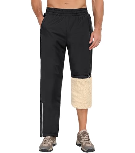 BWBIKE Garçons Pantalon D’Hiver Chaud Coupe-Vent Doublé Polaire - Pantalon Ski Randonnée Hydrofuge Taille Extensible