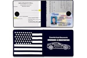 Zufoty 2PCS Car Registration and Insurance Holder, PU Leather Car Document Holder, Vehicle Glove Box Car Organizer, Car Documents Organizer for Cards, Document, Driver License (Blue)