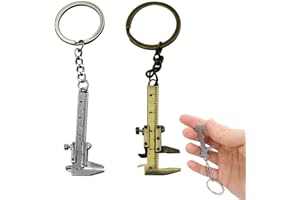 BLEEZM 2 Stücke Mini Messschieber, Präzisions-Mini-Messschieber-Schlüsselanhänger Aus Aluminium, Schlüsselanhänger Aluminium