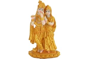 TIED RIBBONS Lord Radha Krishna Statue Indian God Idols for Pooja, Mandir, Temple | Resin, 7.5 Inch| Radha Krishna Hindu God and Goddess Idol | Indain Decorations for Home