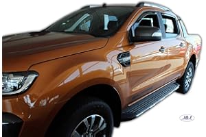 ‎J&J AUTOMOTIVE J&J AUTOMOTIVE | Windabweiser Passend Für Ranger 3, 4-Türer 2012-2023, Heko Regenabweiser, Getönt, Set 4-Teilig, Vorne, Hinten, Aerodynamisch