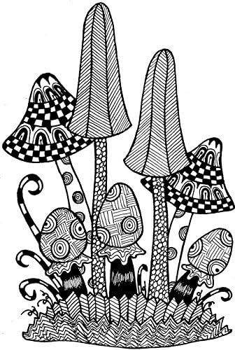Lindsay Mason Designs A6 Zendoodles Fungi Ready to Go Clear Stamp
