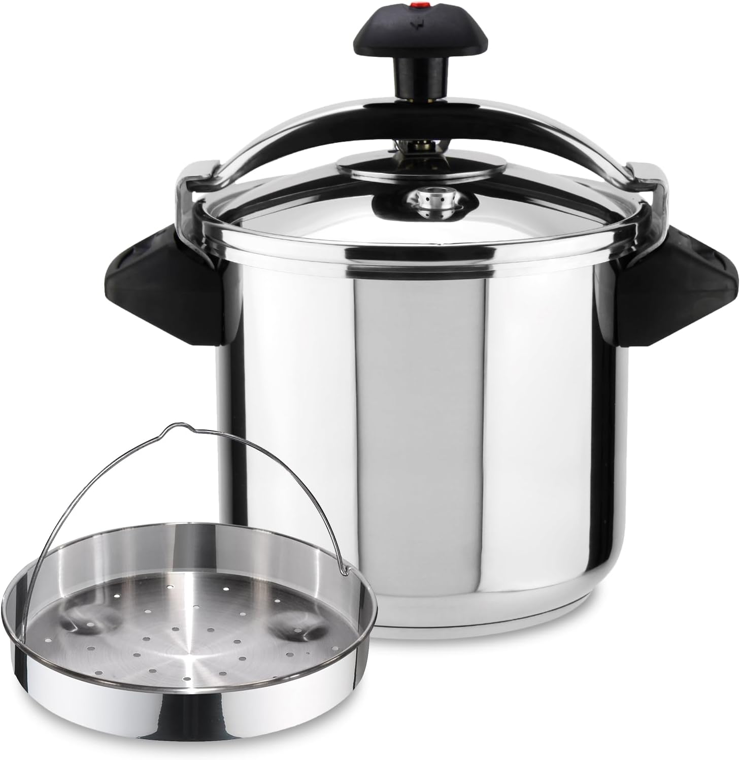 Magefesa Inoxtar - Olla Express Tradicional de 10L + Cestillo, Acero Inoxidable 18/10, Inducción, Cocina Sana, Pomo Rotatorio, Fondo Termodifusor