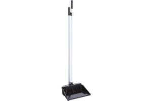 Bentley Industrial P8008/BW Long Handled Dustpan and Brush Set, Black/White