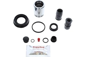 Bigg Red - Brake Caliper Repair Seal Kit & Piston - Compatible with C-max, Kuga MKII, Focus C-max, C70, S40 II, V50, C30, Laguna, Sport, Espace - Rear