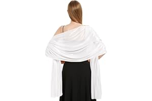 Xnova Stola Scialle Donna Cerimonia 200 * 70 cm, Coprispalle Elegante Sciarpa di Raso, Pashmina Foulard Leggero Lungo Stole Moda Morbida per Regalo