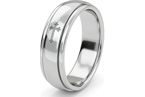 TJC Fidget Ring for Anxiety Women Spinner Ring Sterling Silver - Stress Relief Worry Ring - Adult Fidget Ring Solid Silver 360° Rotatable Ring | Anxiety Ring for Men Gift for Women & Men