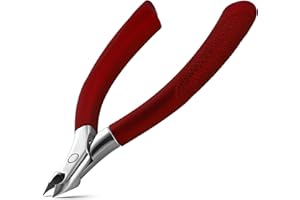FVION Alicate para Cutículas, Corta Cuticulas Profesional, Cortador Cuticulas Acero Inoxidable para la Piel Muerta, Tijeras para Cutícula (Rojo)