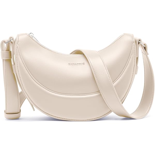 Borsa A Tracolla Expatrié Alba – Croissant In Pelle Vegana Idrorepellente, 4,5 L, Tracolla Regolabile Per Donna, Elegante E Pratica