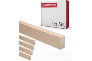 ‎GEDOTEC Gedotec Holzleisten zum Basteln und Bauen aus Buche - 95 cm | 5 Stück 10x29x950 mm | BASIC | Kantholz für DIY & Möbelbau – Buchenholzleisten unbehandelt & astfrei