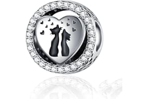 Wedanor Rodzinna miłość zwierzę charms charms koraliki srebro próby 925 z kompatybilną bransoletką europejską charms dla kobiet