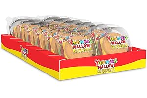 RELKON Yammiez MALLOW BURGER, Burger aus Erdbeer Marshmallow, 12 einzeln verpackte Burger, 12 x 50g