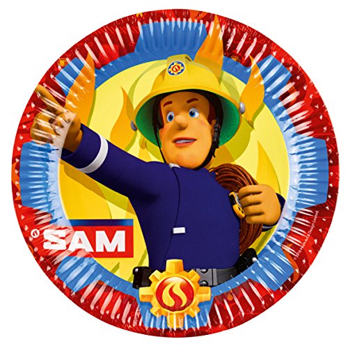 36-teiliges Party-Set Feuerwehrmann Sam – Teller, Becher, Servietten für 8 Kinder – Neues Design 2017 - 2
