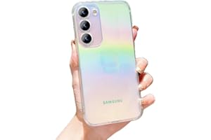 Rnrieyta Miagon Bunt Laserhülle für Samsung Galaxy S24,Regenbogen Laser Handyhülle Schillernde Durchsichtig Bling Glitzer Holografisch Weich TPU Hülle Schutzhülle