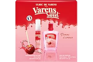 ULRIC DE VARENS - Coffret Parfum Varens Sweet Pomme D'Amour - Eau De Parfum Femme 50 ml + Vaporisateur de Sac 20 ml - Gourmand Fruité Pomme - Made in France