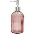 Glass Soap Dispenser Bathroom Countertop Shampoo and Conditioner Dispenser Washing Up Liquid Dispenser Hand Soap Dispenser Pump Bottle Dispenser Kitchen Soap Dispenser (1, Pink)