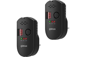 CHZHVAN Détecteur de Gaz Naturel/Gaz de Pétrole Liquéfié/Détecteur de Gaz Carbonique avec Alarme sonore,Affichage Digital LED,et Surveillance du méthane,du Butane et des gaz combustibles (2er Set)