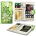 Produktbild N4U ONLINE - Verschiedene Muster Clip Serie PU- Leder Etui Buchhülle für Microsoft Lumia 640 XL Dual Sim - Grün Blumen