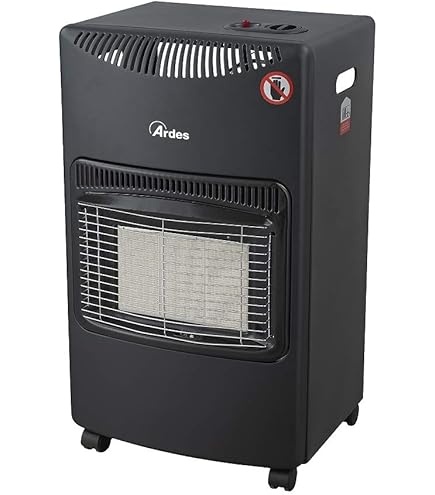 STUFA A BOMBOLA GAS 15KG IN METALLO CON PIASTRE IN CERAMICA 3 POTENZE 4200W