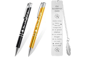 Aurasky Mutmacher Geschenk Set, Kugelschreiber mit Gravur, Du Schaffst Das Glücksbringer, Aufmunterung Geschenke für Familie Freund Kollege Prüfung Gute Besserung Abschied Abschied