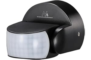 Maclean PIR motion sensor, infrared, IP65, black, range 12m, max load 600/1200W, MCE468 B