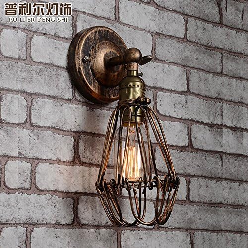 Aisle wall lamp_American creative balcony aisle wall lamp restaurant bar coffee shop sex industry small iron cage, black