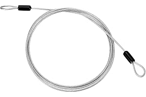 PATIKIL 1/8" Dia Vinyl Coated Stainless Steel Cable with Loops, 6.6ft (79") Flexible Wire Rope Security Chain Lanyard Lock for Outdoor Stage Lighting Luggage Lock, Transparent
