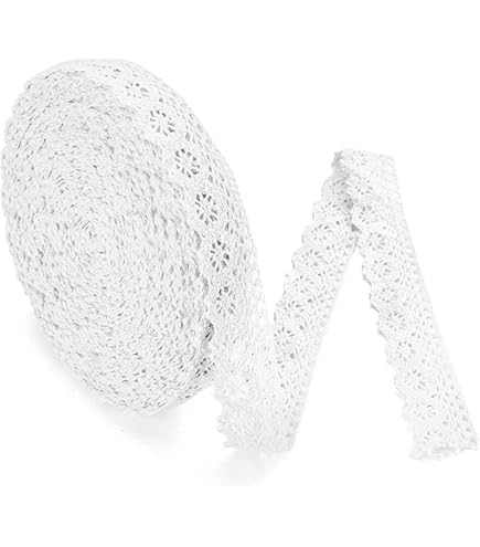 Ruban Dentelle Vintage Fleurs Blanches - 2,7m X 5,5cm | Déco DIY, Couture, Mariage