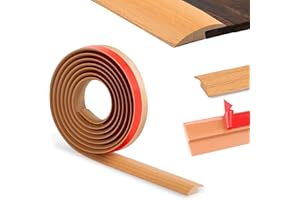 ZTOWOTO 300CM Carpet Door Strips-Self Adhesive,Threshold Strip Door Bar PVC,Floor Transition Strips Edgings Rubber Flooring,Door Threshold for Carpet Flooring Threshold Transition(3.5cm,Yellow Wood Grain)