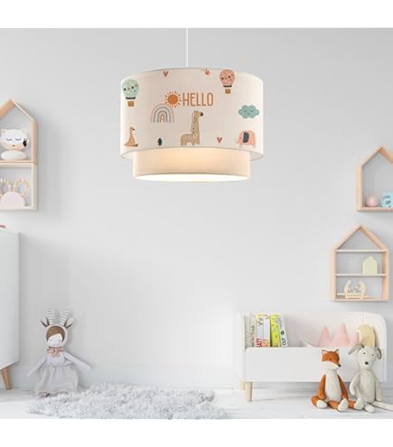 lux.pro Children's hanging lamp Rugby E27 fitting pvc textile height