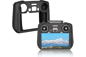 BRDRC Air 3S Coque de protection en silicone pour DJI RC 2 Compatible avec DJI Neo Mini 4 Pro Air 3 Flip Fly More Combo Controller Accessoires (Noir)