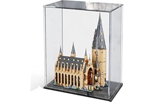 MEEC Vetrina in acrilico trasparente, showcase con base nera, vetrina di protezione antipolvere per action figure, giocattoli da collezione (20 x 20 x 25 cm)