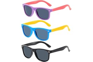 HDGSAFD 3-Częściowe Dziecięce Okulary Przeciwsłoneczne - Polaryzacyjne, Kolorowe z Ochroną UV, Modne