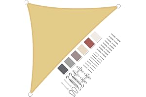Triangular Awning Right Angle 2.5 x 2.5 x 3.5 m Waterproof in Many Sizes and Colours, with Mounting Kit PES Polyester, Sun Protection 95% UV Protection, Tear-Resistant Weatherproof for Patio Garden