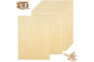 YOUNTHYE 10PCS Natural Plywood Sheets 3mm, 420×300mm Unfinished Basswood Sheet, Rectangle Wood Sheets for Crafts, Painting, Laser Projects, Wood Engraving