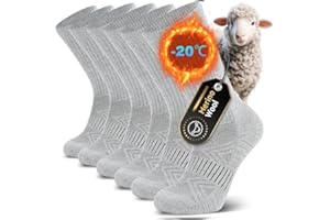 Ruixue Skarpety męskie damskie, skarpety trekkingowe z wełny merino [3 pary], skarpety sportowe, robocze, oddychające skarpety tenisowe, skarpety do biegania, elastyczne skarpety do sneakersów dla