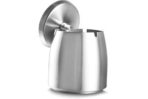 NUTS OT NUTS Portacenere da esterno posacenere chiuso posacenere antivento posacenere in acciaio inox con coperchio Posacenere da tavolo Posacenere portatile con base antiscivolo per esterno e interno, argento