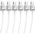 Freebily 6pcs Aluminum Mist Spray Bottle Pump Tops with Tube Replacement Fine Mist Pump Sprayer for Essential Oils Toner Perfume Silver 20